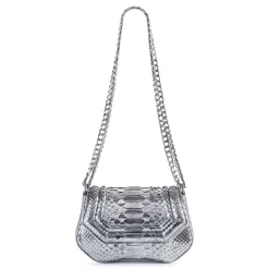 Aleksandra Badura - Etoile Mini Bag - Python Shoulder Bag - Silver - Luxury High Quality Leather Bag - Avvenice