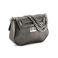 Aleksandra Badura - Etoile Mini Bag - Python Shoulder Bag - Graphite - Luxury High Quality Leather Bag - Avvenice
