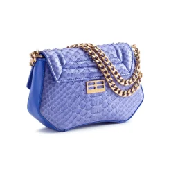 Aleksandra Badura - Etoile Mini Bag - Python Shoulder Bag - Denim - Luxury High Quality Leather Bag - Avvenice