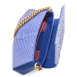 Aleksandra Badura - Etoile Mini Bag - Python Shoulder Bag - Denim - Luxury High Quality Leather Bag - Avvenice