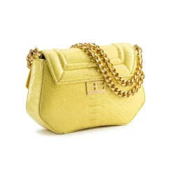 Aleksandra Badura - Etoile Mini Bag - Python Shoulder Bag - Lemon - Luxury High Quality Leather Bag - Avvenice