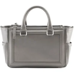 Aleksandra Badura - Ladylike Bag - Calfskin Top-Handle Tote Bag - Ash - Luxury High Quality Leather Bag - Avvenice