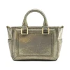 Aleksandra Badura - Ladylike Mini Bag - Calfskin Crackle Top-Handle Tote Bag - Olive - Luxury High Quality Leather Bag - Avvenice