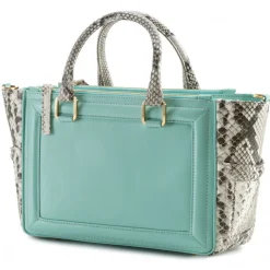 Aleksandra Badura - Ladylike Bag - Calfskin Top-Handle Tote Bag - White Ice - Luxury High Quality Leather Bag - Avvenice