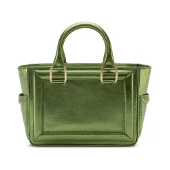 Aleksandra Badura - Ladylike Mini Bag - Calfskin Top-Handle Tote Bag - Olive - Luxury High Quality Leather Bag - Avvenice
