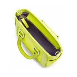 Aleksandra Badura - Ladylike Mini Bag - Calfskin & Python Top-Handle Tote Bag - Lime - Luxury High Quality Leather Bag - Avvenice