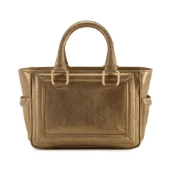 Aleksandra Badura - Ladylike Mini Bag - Buffaloskin Top-Handle Tote Bag - Gold - Luxury High Quality Leather Bag - Avvenice