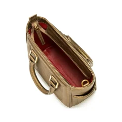 Aleksandra Badura - Ladylike Mini Bag - Buffaloskin Top-Handle Tote Bag - Gold - Luxury High Quality Leather Bag - Avvenice
