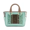 Aleksandra Badura - Ladylike Mini Bag - Calfskin & Karung Top-Handle Tote Bag - Mint - Luxury High Quality Leather Bag - Avvenice