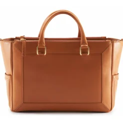 Aleksandra Badura - Ladylike Medium Bag - Calfskin Top-Handle Tote Bag - Orange - Luxury High Quality Leather Bag - Avvenice