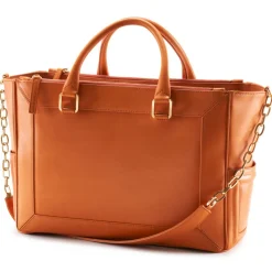 Aleksandra Badura - Ladylike Medium Bag - Calfskin Top-Handle Tote Bag - Orange - Luxury High Quality Leather Bag - Avvenice