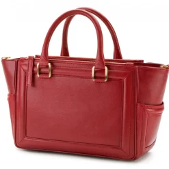 Aleksandra Badura - Ladylike Bag - Goatskin Top-Handle Tote Bag - Red - Luxury High Quality Leather Bag - Avvenice