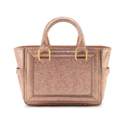 Aleksandra Badura - Ladylike Mini Bag - Calfskin Crackle Top-Handle Tote Bag - Blush - Luxury High Quality Leather Bag - Avvenice