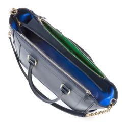 Aleksandra Badura - Ladylike Medium Bag - Calfskin Top-Handle Tote Bag - Midnight Blue - Luxury High Quality Leather Bag - Avvenice