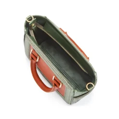 Aleksandra Badura - Ladylike Mini Bag - Calfskin & Python Tote Bag - Tangerine & Green - Luxury High Quality Leather Bag - Avvenice