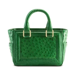 Aleksandra Badura - Ladylike Mini Bag - Ostrich Top-Handle Tote Bag - Green - Luxury High Quality Leather Bag - Avvenice