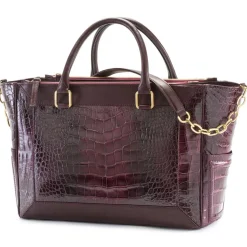 Aleksandra Badura - Ladylike Medium Bag - Alligator & Calfskin Top-Handle Tote Bag - Deep Teal - Luxury High Quality Leather Bag - Avvenice