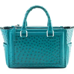 Aleksandra Badura - Ladylike Bag - Ostrich Top-Handle Tote Bag - Turquoise - Luxury High Quality Leather Bag - Avvenice