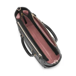 Aleksandra Badura - Ladylike Bag - Goatskin Top-Handle Tote Bag - Onyx - Luxury High Quality Leather Bag - Avvenice