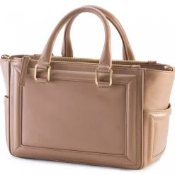 Aleksandra Badura - Ladylike Bag - Calfskin Top-Handle Tote Bag - Nude - Luxury High Quality Leather Bag - Avvenice