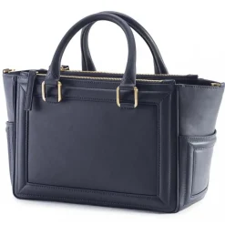 Aleksandra Badura - Ladylike Bag - Calfskin Top-Handle Tote Bag - Midnight Blue - Luxury High Quality Leather Bag - Avvenice