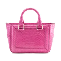 Aleksandra Badura - Ladylike Mini Bag - Python Top-Handle Tote Bag - Pink - Luxury High Quality Leather Bag - Avvenice