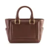 Aleksandra Badura - Ladylike Mini Bag - Calfskin Top-Handle Tote Bag - Tobacco - Luxury High Quality Leather Bag - Avvenice