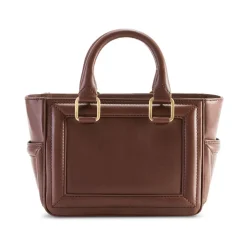 Aleksandra Badura - Ladylike Mini Bag - Calfskin Top-Handle Tote Bag - Tobacco - Luxury High Quality Leather Bag - Avvenice