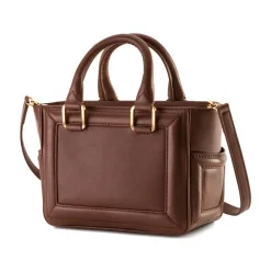 Aleksandra Badura - Ladylike Mini Bag - Calfskin Top-Handle Tote Bag - Tobacco - Luxury High Quality Leather Bag - Avvenice