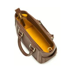 Aleksandra Badura - Ladylike Mini Bag - Calfskin Top-Handle Tote Bag - Tobacco - Luxury High Quality Leather Bag - Avvenice