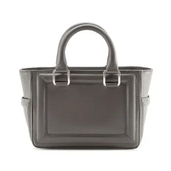 Aleksandra Badura - Ladylike Mini Bag - Calfskin Top-Handle Tote Bag - Graphite - Luxury High Quality Leather Bag - Avvenice