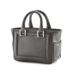Aleksandra Badura - Ladylike Mini Bag - Calfskin Top-Handle Tote Bag - Graphite - Luxury High Quality Leather Bag - Avvenice