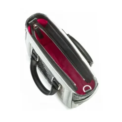 Aleksandra Badura - Ladylike Mini Bag - Calfskin & Python Top-Handle Tote Bag - Onyx & Ice - Luxury High Quality Leather Bag - Avvenice