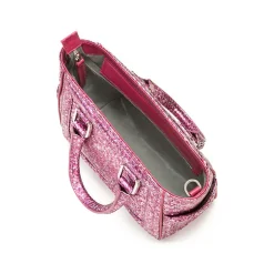 Aleksandra Badura - Ladylike Mini Bag - Python Top-Handle Tote Bag - Crackle Pink - Luxury High Quality Leather Bag - Avvenice