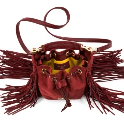 Aleksandra Badura - Lucky Bucket Bag Mini - Fringe Bucket Bag - Gold - Luxury High Quality Leather Bag - Avvenice