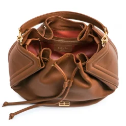 Aleksandra Badura - Lucky Bucket Bag - Bucket Bag in Deer Leather - Camel - Luxury High Quality Leather Bag - Avvenice