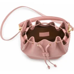 Aleksandra Badura - Lucky Bucket Bag Medium - Fringe Bucket Bag Medium - Rose Quartz - Luxury High Quality Leather Bag - Avvenice