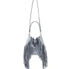 Aleksandra Badura - Lucky Bucket Bag Medium - Fringe Bucket Bag Medium - Grey - Luxury High Quality Leather Bag - Avvenice