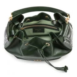 Aleksandra Badura - Lucky Bucket Bag - Bucket Bag in Goat and Eel Leather - Pine Green - Luxury High Quality Leather Bag - Avvenice