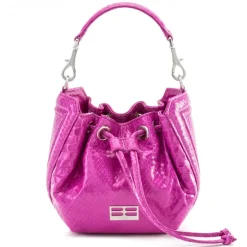 Aleksandra Badura - Lucky Bucket Bag Mini - Bucket Bag in Python - Orchid - Luxury High Quality Leather Bag - Avvenice