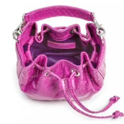 Aleksandra Badura - Lucky Bucket Bag Mini - Bucket Bag in Python - Orchid - Luxury High Quality Leather Bag - Avvenice