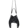 Aleksandra Badura - Lucky Bucket Bag Medium - Fringe Bucket Bag Medium - Onyx - Luxury High Quality Leather Bag - Avvenice