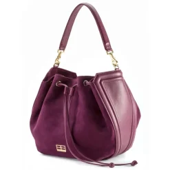 Aleksandra Badura - Lucky Bucket Bag - Bucket Bag in Calfskin and Suede - Rose Richelieu - Luxury High Quality Leather Bag - Avvenice