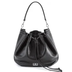 Aleksandra Badura - Lucky Bucket Bag - Bucket Bag in Goatskin Leather - Onyx - Luxury High Quality Leather Bag - Avvenice