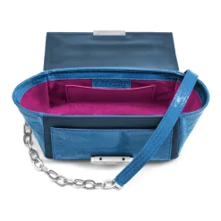 Aleksandra Badura - Luisa Mini Bag - Calfskin & Python Shoulder Bag - Ocean Blue - Luxury High Quality Leather Bag - Avvenice