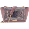 Aleksandra Badura - Luisa Bag - Calfskin & Python Shoulder Bag - Cocoa - Luxury High Quality Leather Bag - Avvenice