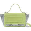 Aleksandra Badura - Luisa Mini Bag - Calfskin & Python Shoulder Bag - Stone & Lime - Luxury High Quality Leather Bag - Avvenice