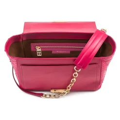Aleksandra Badura - Luisa Bag - Calfskin & Python Shoulder Bag - Fuxia - Luxury High Quality Leather Bag - Avvenice