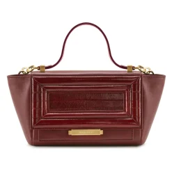Aleksandra Badura - Luisa Mini Bag - Calfskin & Eel Shoulder Bag - Marsala - Luxury High Quality Leather Bag - Avvenice