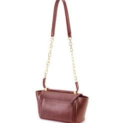 Aleksandra Badura - Luisa Mini Bag - Calfskin & Eel Shoulder Bag - Marsala - Luxury High Quality Leather Bag - Avvenice